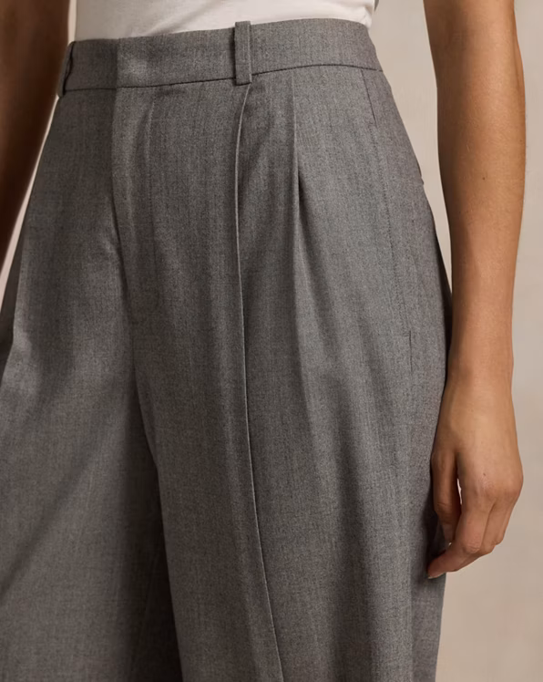 Wool-Blend Flannel Straight-Leg Trouser