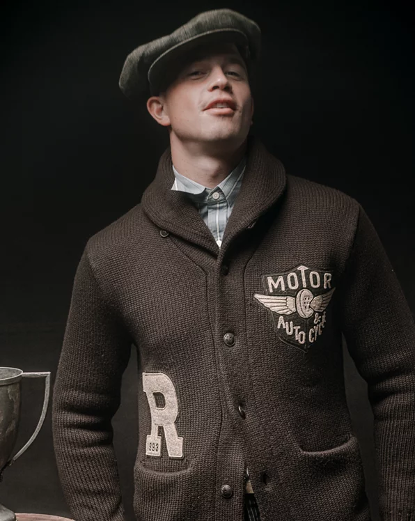 Appliquéd Wool Shawl-Collar Cardigan