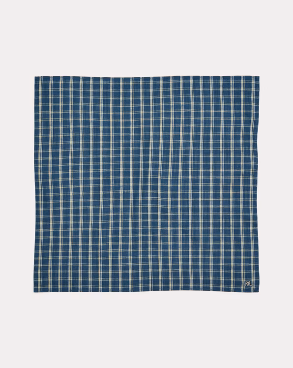 Checked Napkin Set With Leather Sliders