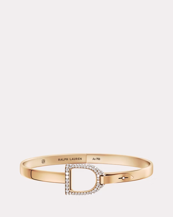 Pave Rose Gold Stirrup Bangle