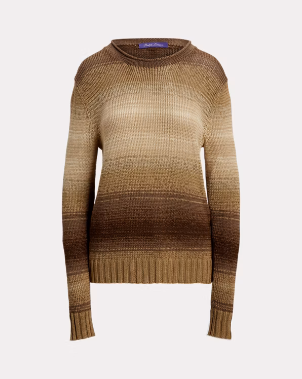 Ombré Linen-Blend Rollneck Jumper