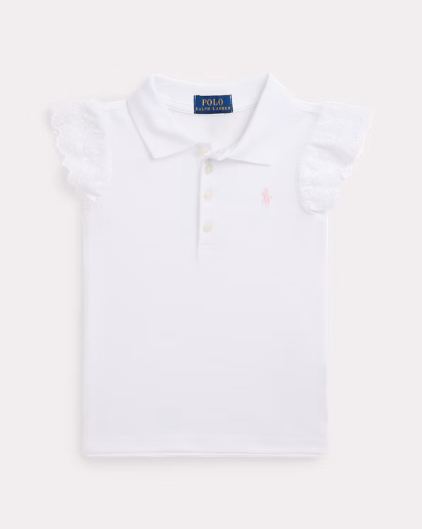 Eyelet Stretch Mesh Polo Shirt