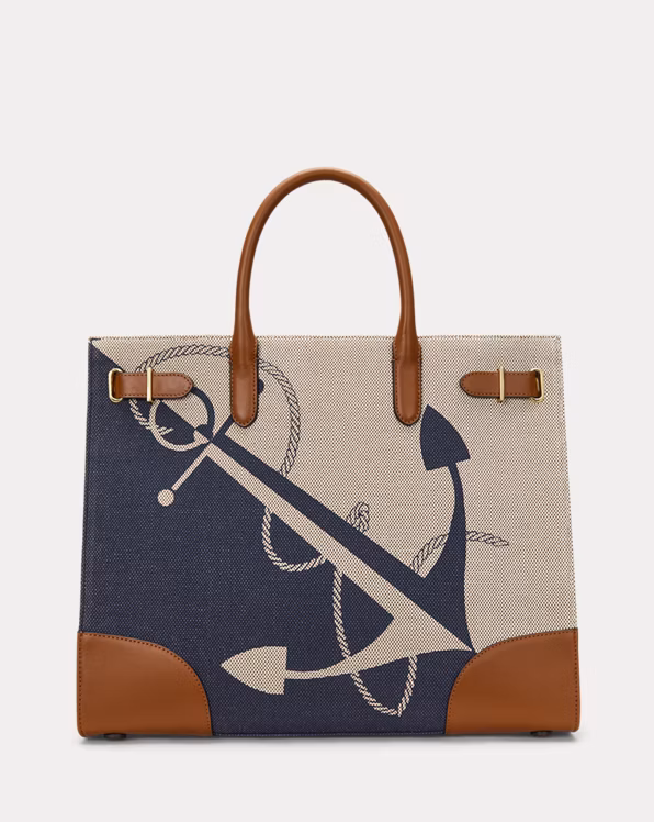 Logo-Print Canvas Large Devyn Tote Bag