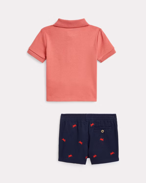 Bear Cotton Polo Shirt & Short Set