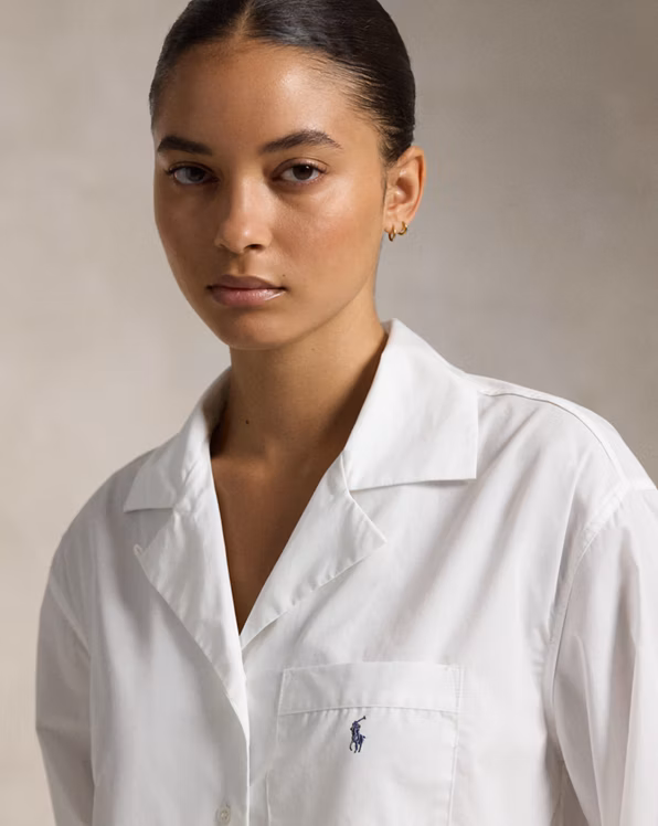 Crop Top & Boxer Poplin Pyjama Set