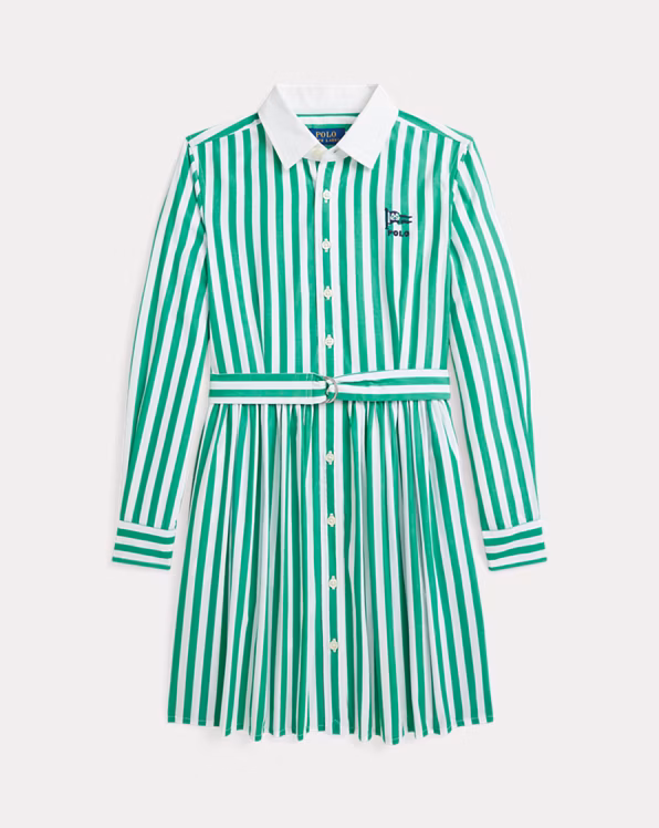 Nautical-Flag Cotton Poplin Shirtdress