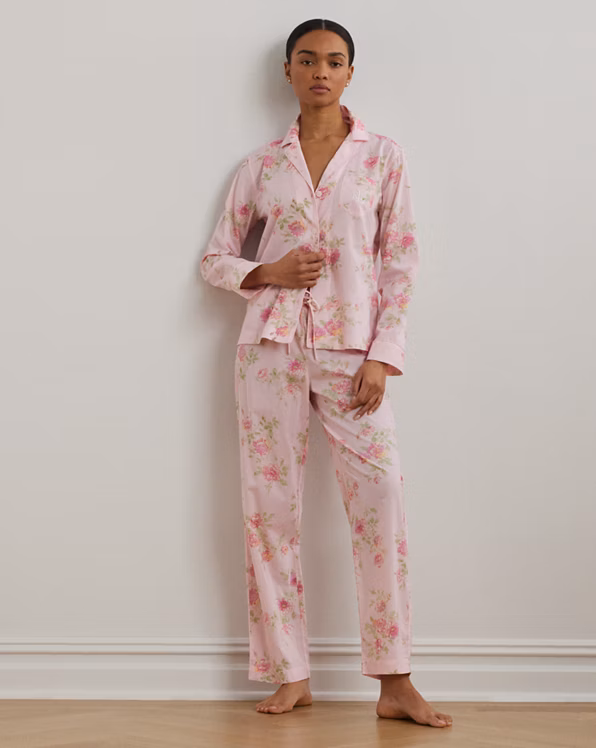 Floral Cotton-Blend Lawn Sleep Set