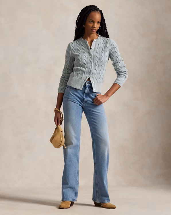 Cable-Knit Cotton Cardigan