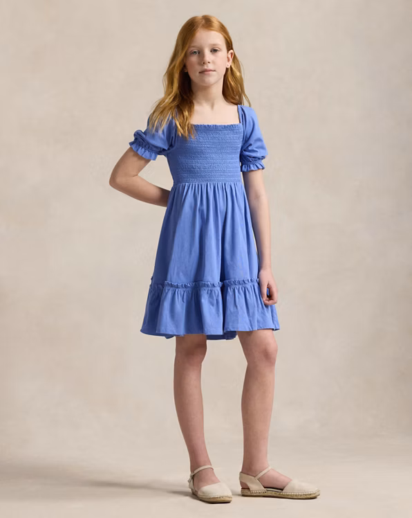 Smocked Cotton Jersey Dress
