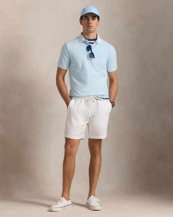 Custom Slim Mineral-Dyed Mesh Polo Shirt