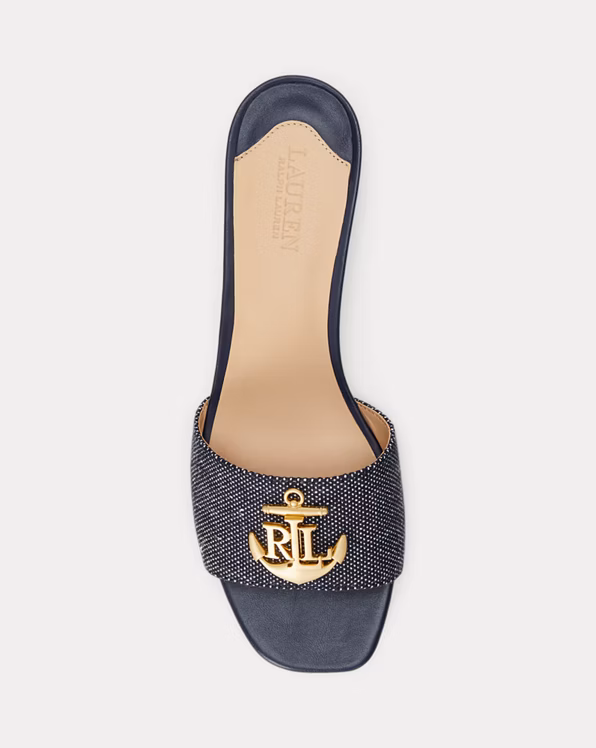 Fay Anchor-Logo Cross-Dyed Canvas Sandal