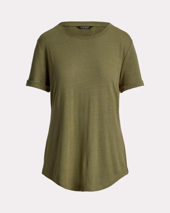 Linen-Blend Jersey Tee