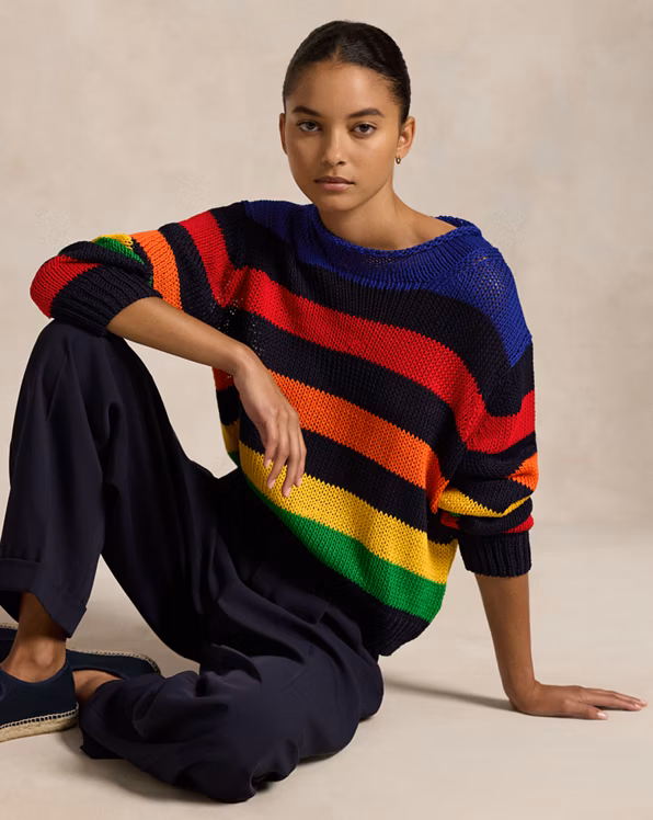 Striped Cotton Rollneck Jumper