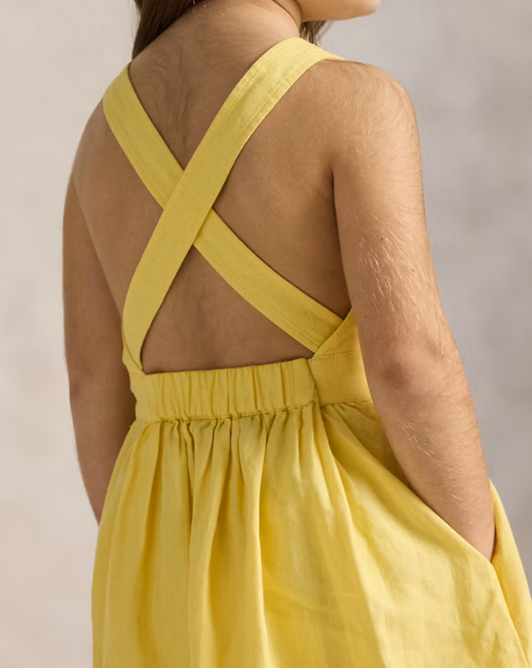 Embroidered Linen-Cotton Dress