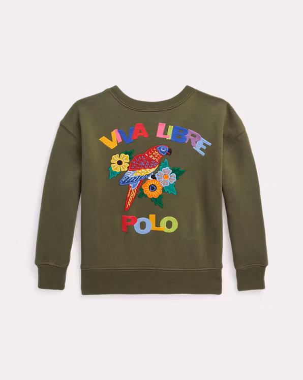 Parrot-Applique Terry Boxy Sweatshirt