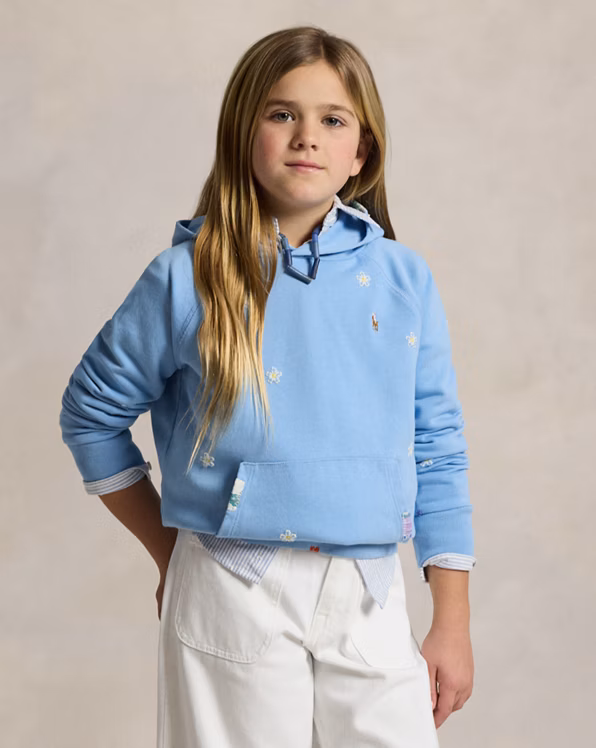 Floral Cotton Terry Hoodie