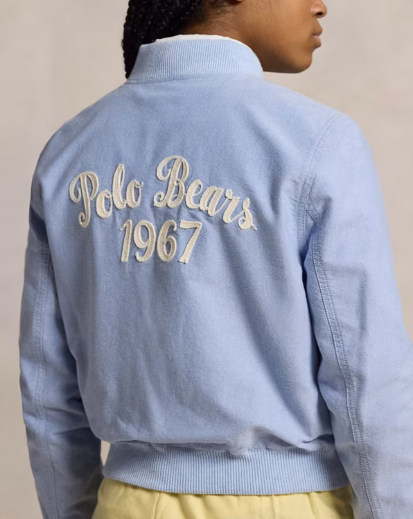 Polo Bears Cotton Oxford Baseball Jacket