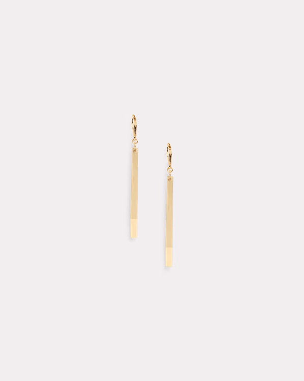 Gold-Plated Brass Linear Earrings