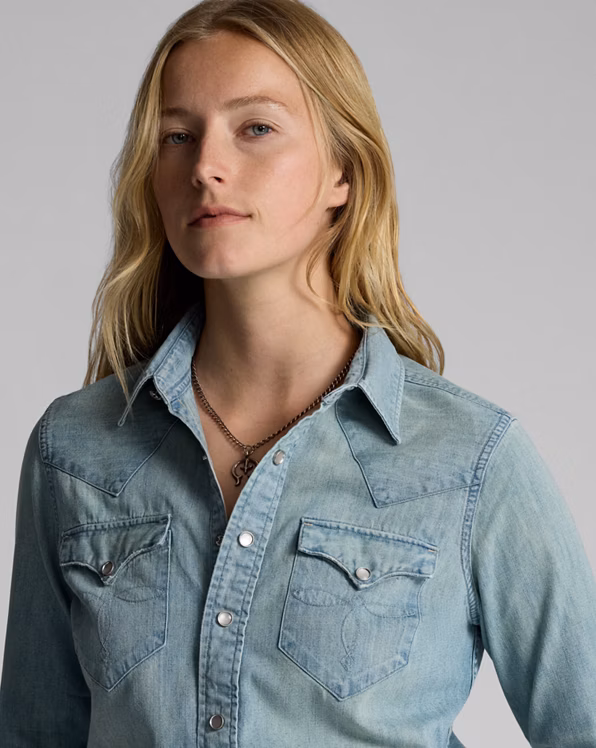 Indigo Denim Western Shirt