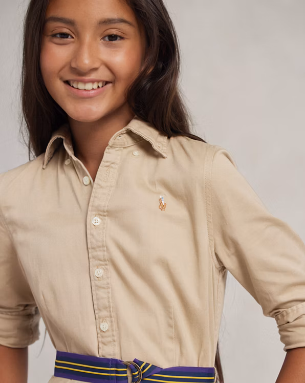 Belted Cotton Chino Shirtdress