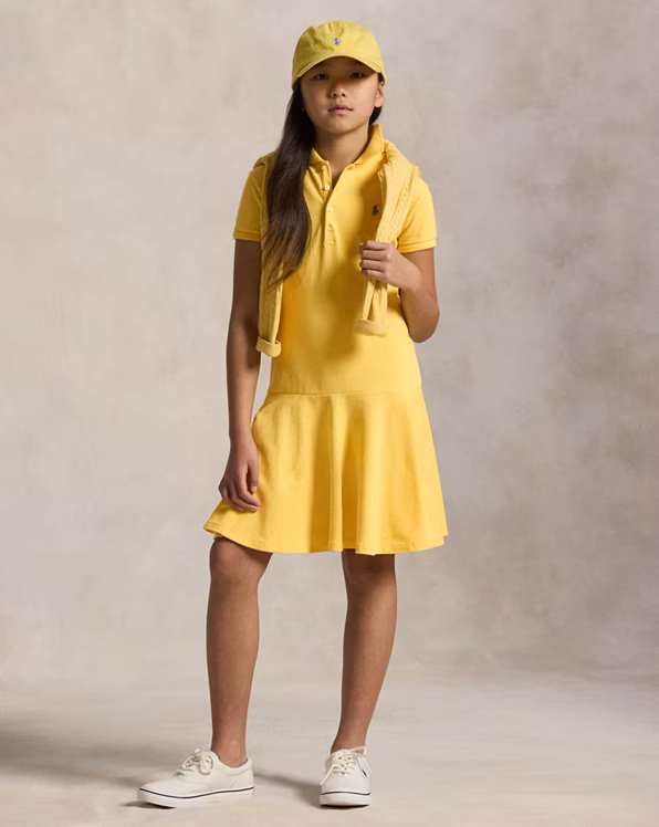 Stretch Mesh Polo Dress