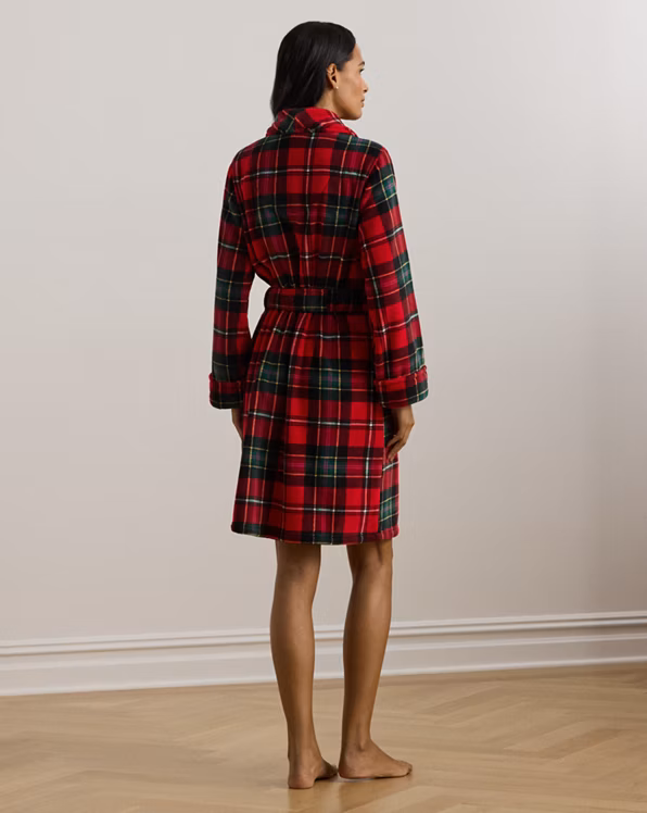 Plaid Shawl-Collar Robe
