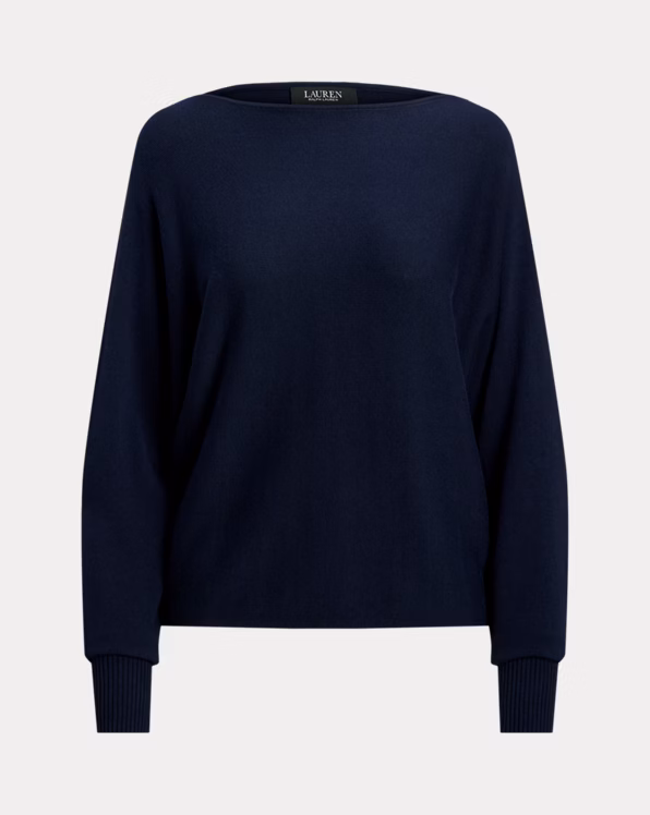Cotton-Blend Dolman-Sleeve Jumper