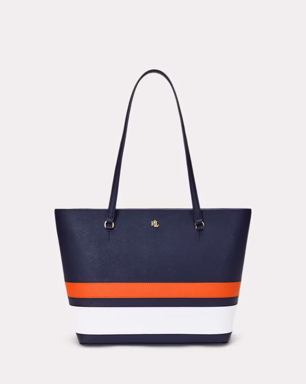 Striped Leather Medium Karly Tote Bag