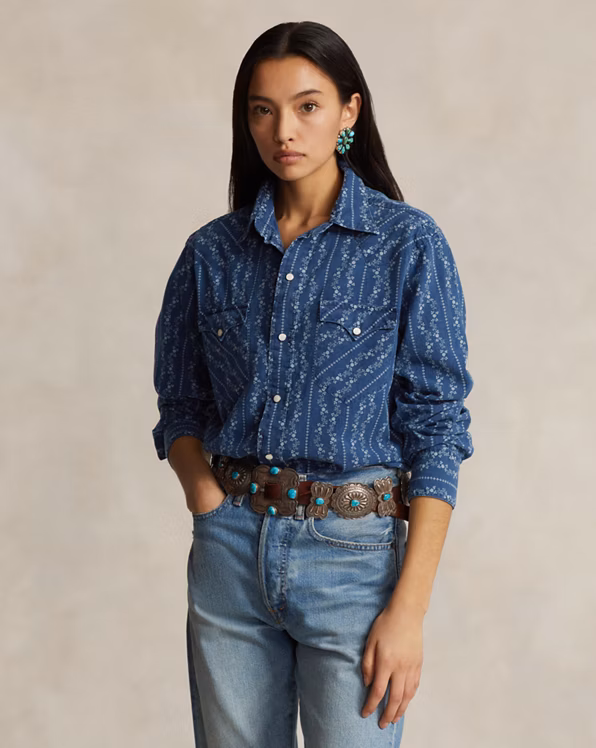 PRL x Naiomi Glasses Print Western Shirt