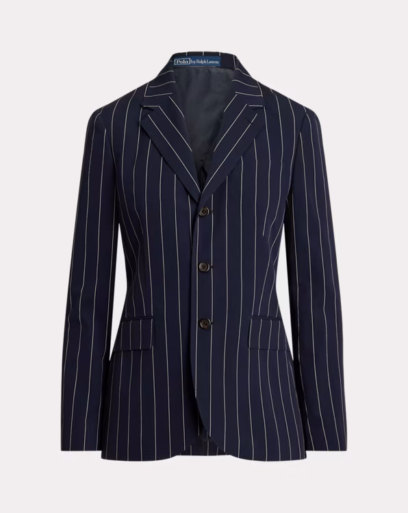 Pinstripe Cotton-Linen Blazer