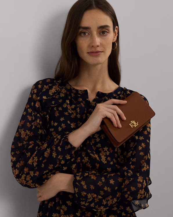 Pebbled Crossbody Turn-Lock Tech Case