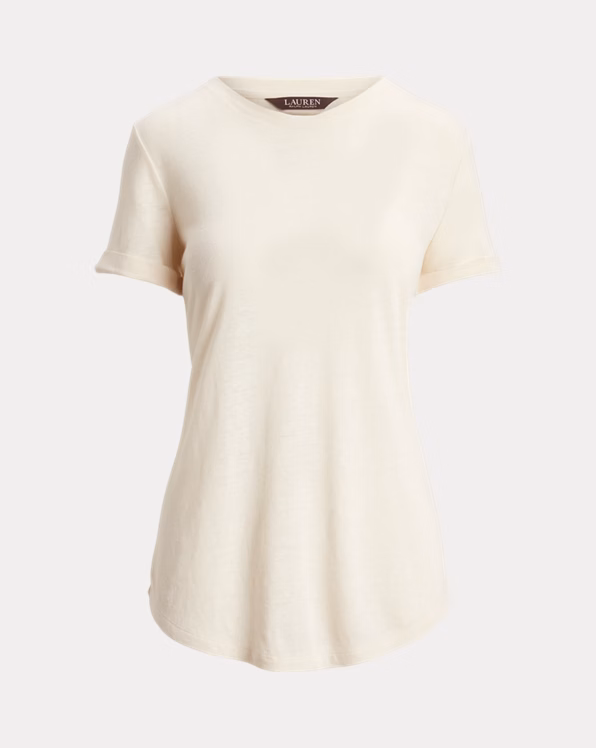 Linen-Blend Jersey Tee