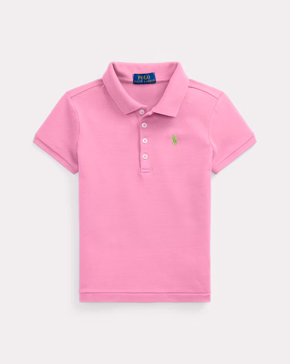 Stretch Cotton Mesh Polo Shirt