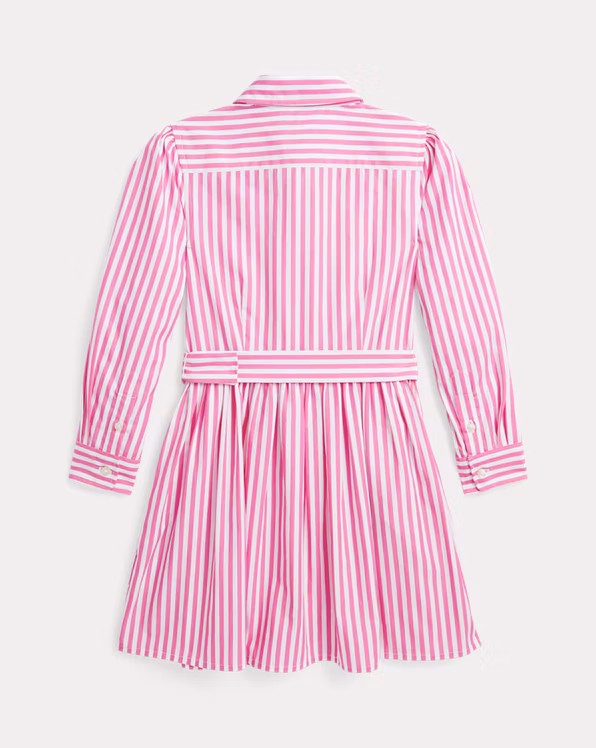Striped Belted Cotton Poplin Shirtdress