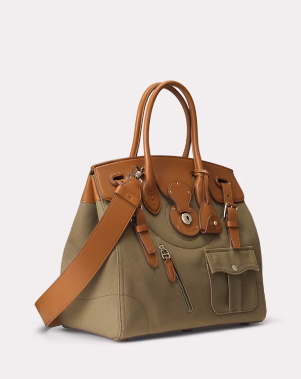 Soft Ricky 33 Calfskin-Trim Canvas Bag