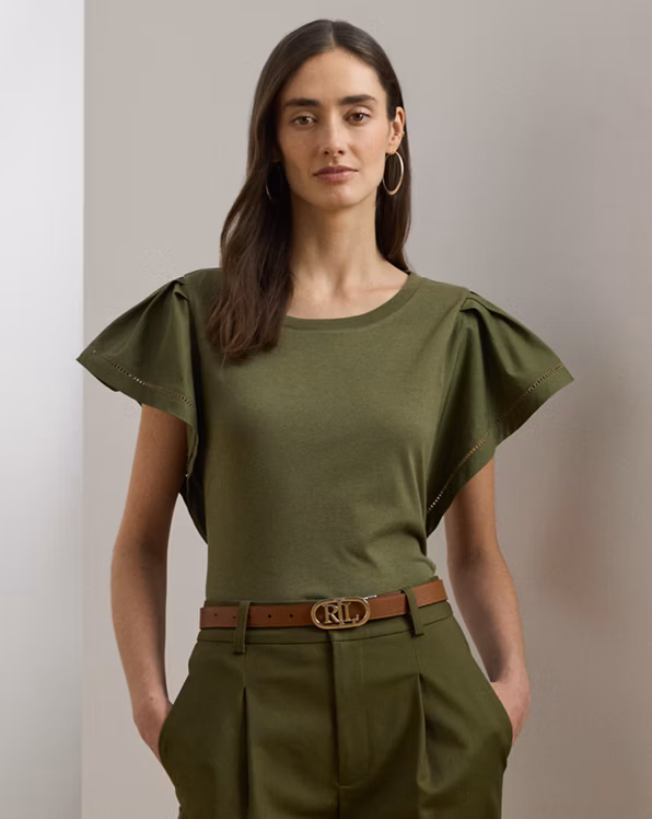 Jersey Flutter-Sleeve Tee