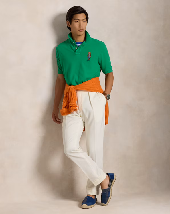 Classic Fit Polo Bear Mesh Polo Shirt