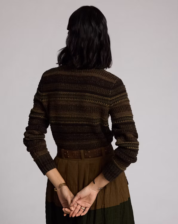 Striped Wool Roll Neck Jumper