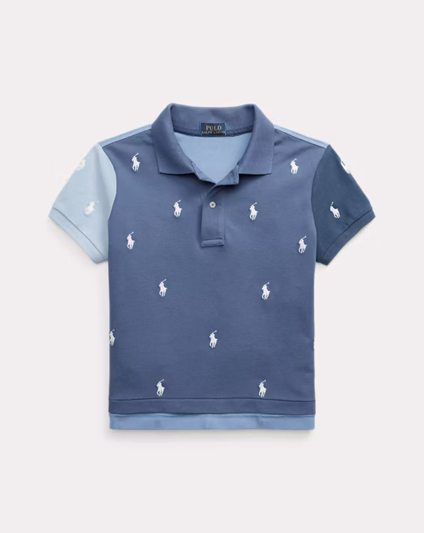 Polo Pony Stretch Mesh Boxy Polo Shirt