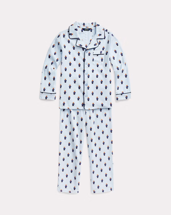 Polo Bear Cotton Flannel Sleep Set