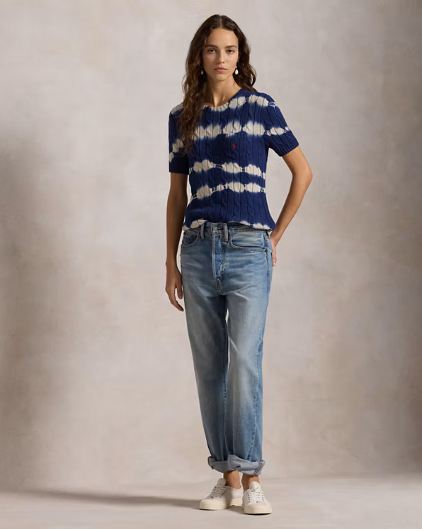 Tie-Dye Cable Cotton Jumper