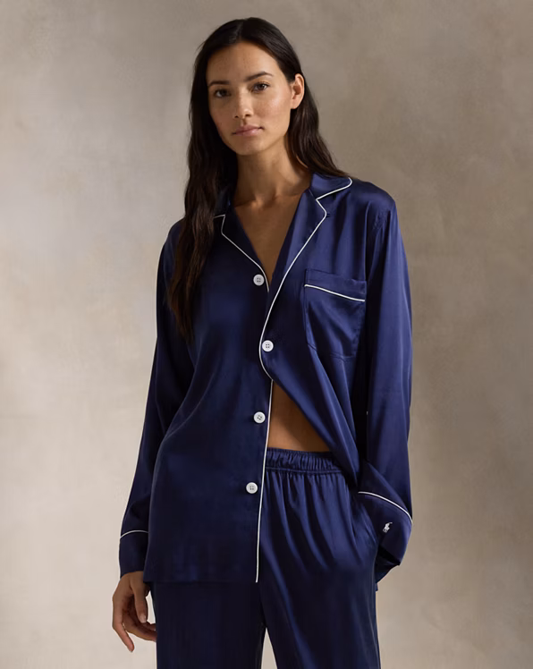 Stretch Silk Long-Sleeve Pyjama Set