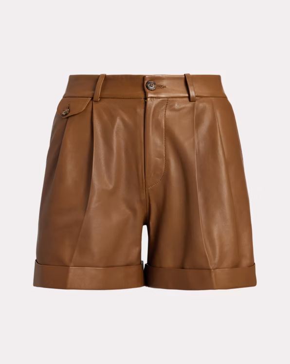 Pleated Lambskin Short