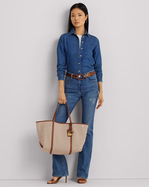 Canvas & Leather Large Emerie Tote