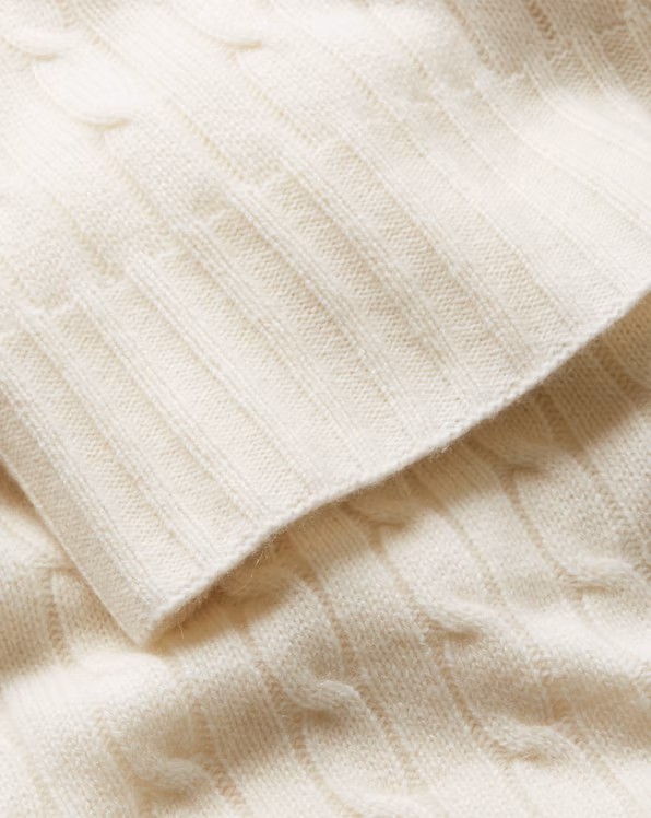 Cable Cashmere Throw Blanket