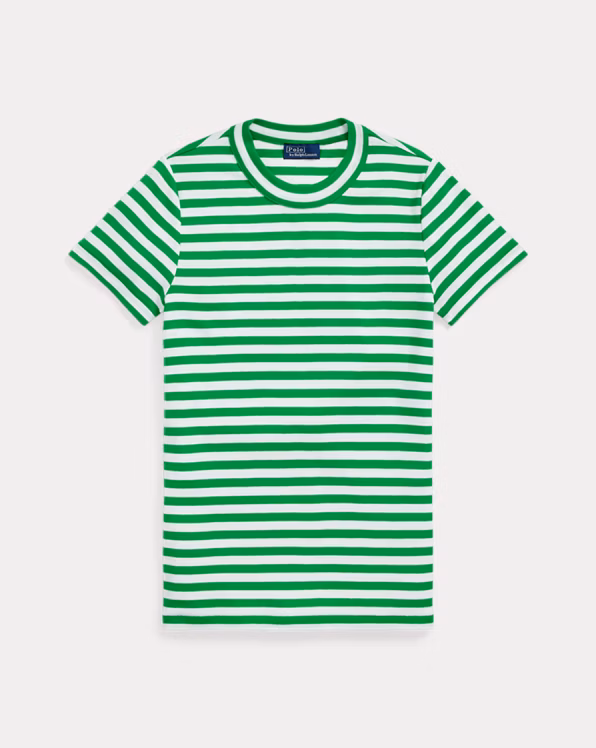 Striped Rib-Knit Cotton Crewneck T-Shirt