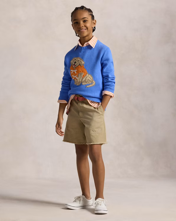 Dog-Intarsia Cotton Jumper