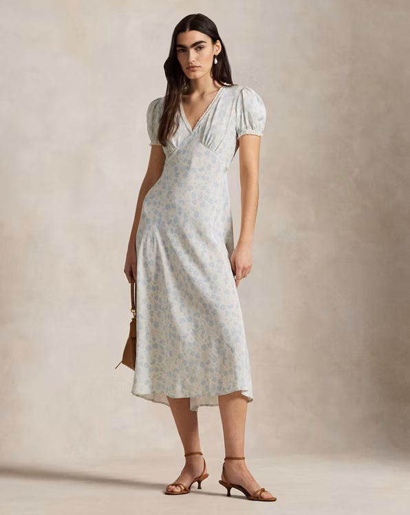 Floral Silk Crepe Dress