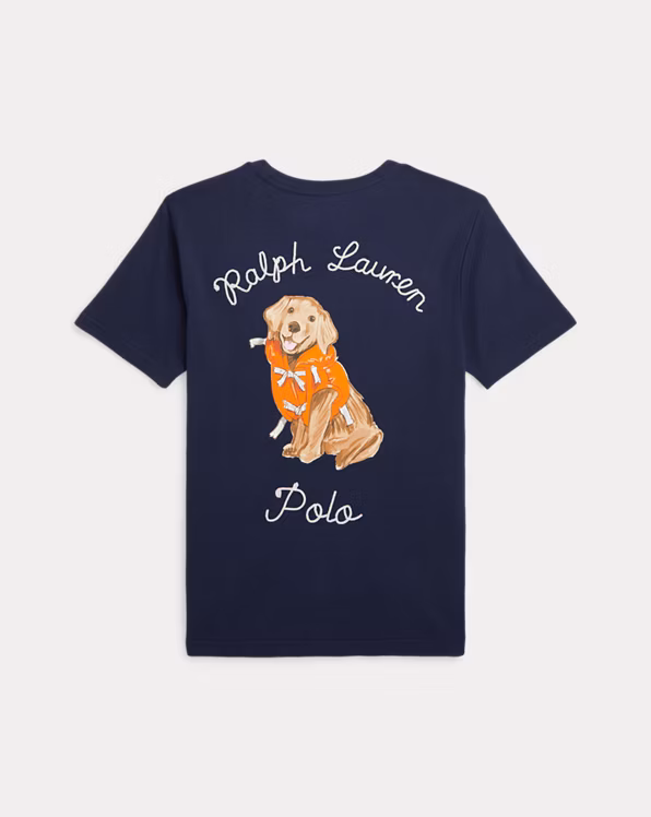 Dog-Print Cotton Jersey Pocket Tee