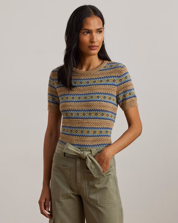 Fair Isle Short-Sleeve Jumper